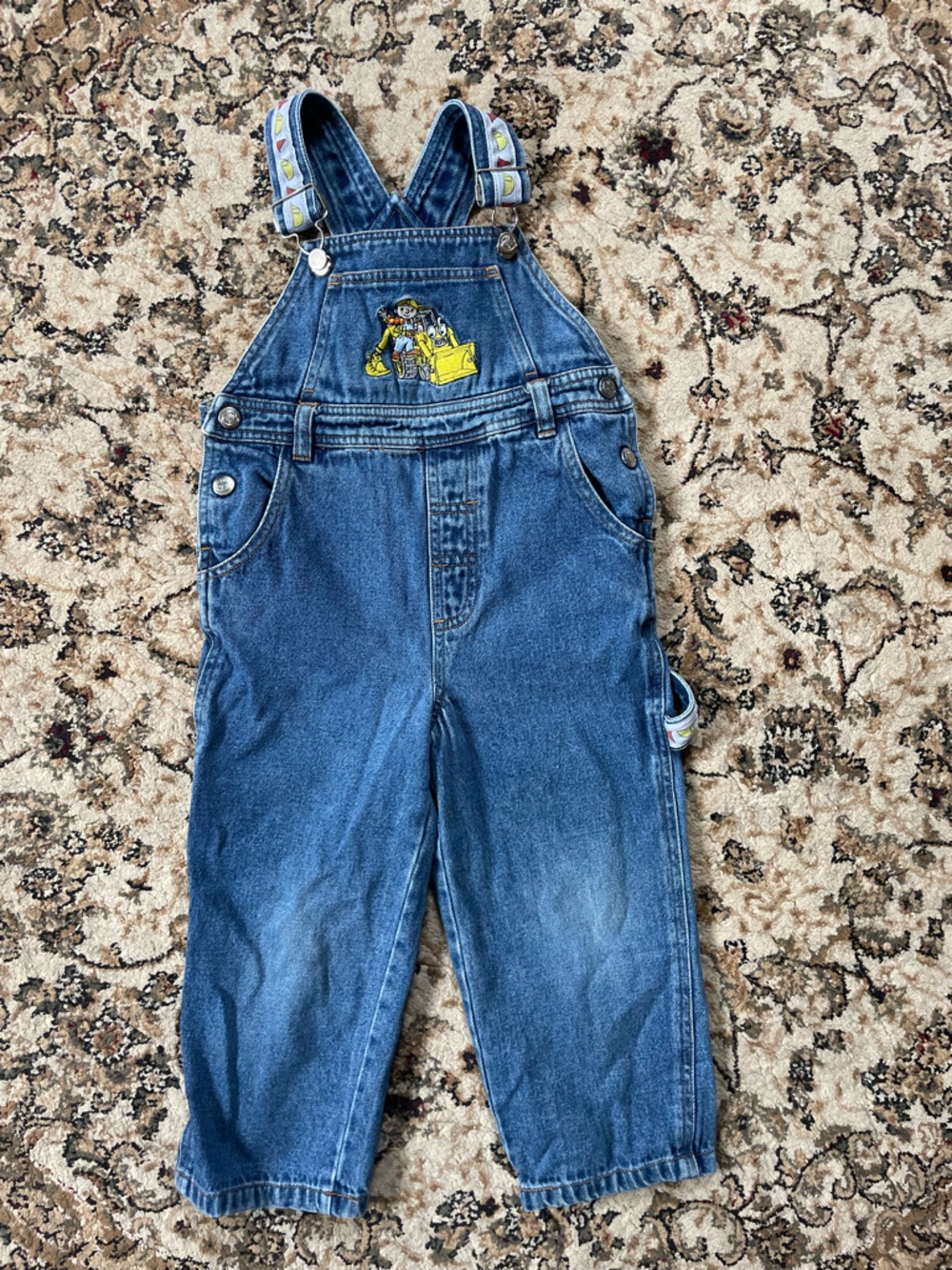 Y2K VINTAGE Bob The Builder Denim Carpenter Overalls Toddler Size Two Character